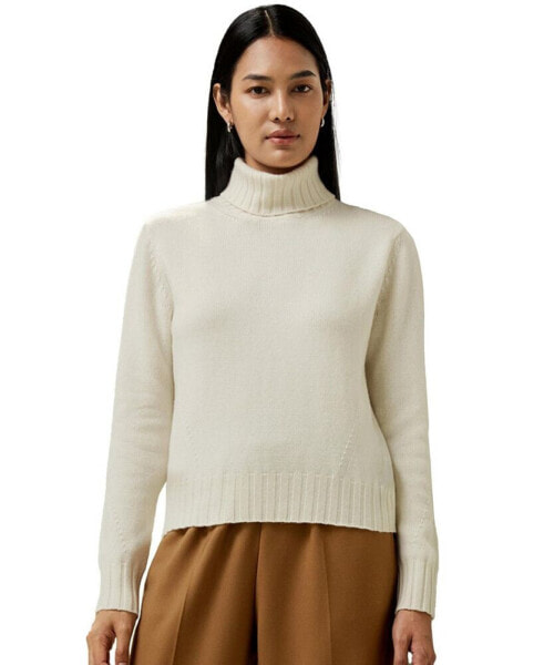 Women's Turtleneck Sweater with Rib Hemline for Women