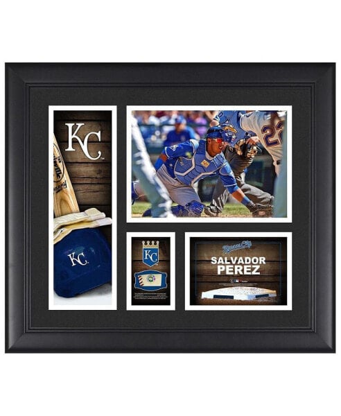 Salvador Perez Kansas City Royals Framed 15" x 17" Player Collage with a Piece of Game-Used Ball
