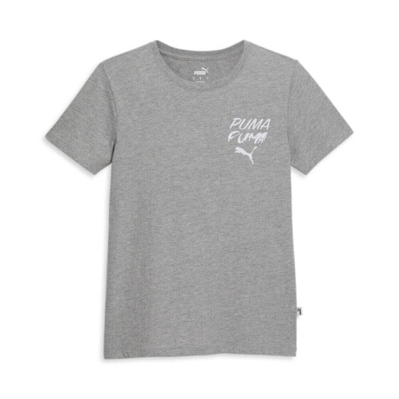 Puma Move Graphic Crew Neck Short Sleeve T-Shirt Womens Grey Casual Tops 6792900