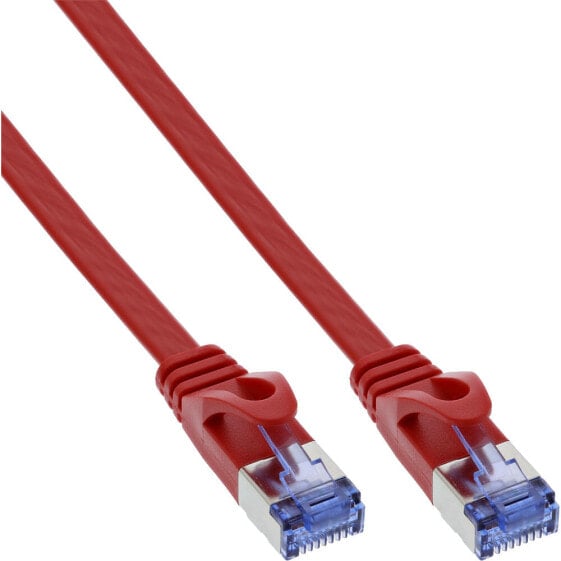 InLine Flat patch cable - U/FTP - Cat.6A - red - 7m