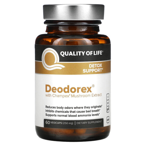БАД с экстрактом гриба Champex Quality of Life Labs Deodorex 500 мг, 60 капсул