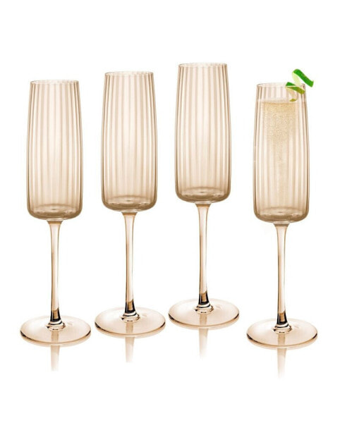 Бокалы Qualia Glass modern для шампанского, набор из 4 шт.