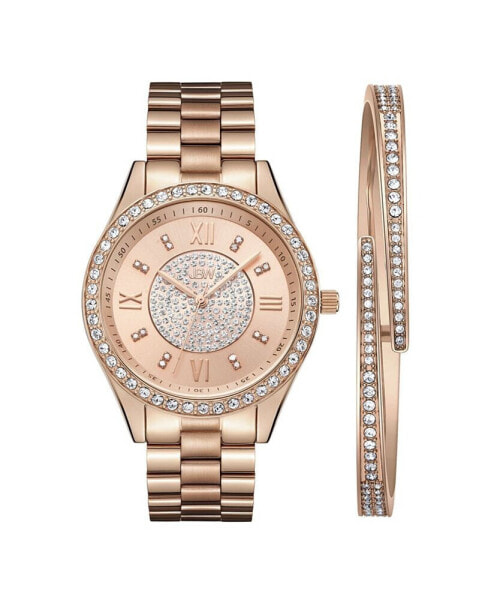 Women's Mondrian Jewelry Set Diamond (1/6 ct.t.w.) 18K Rose Gold Plated Stainless Steel Watch