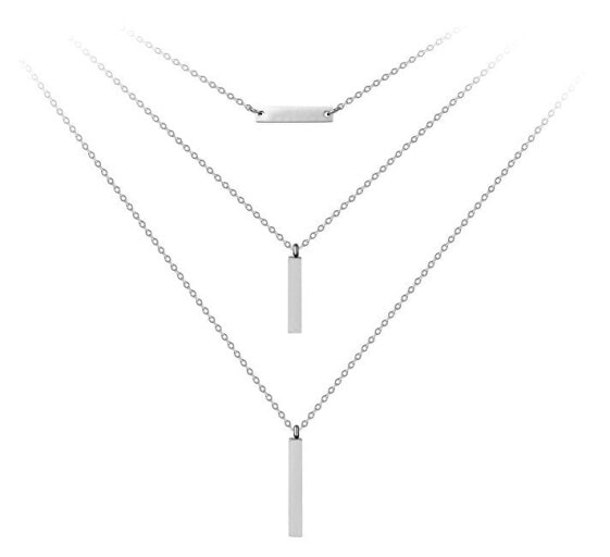 Triple steel necklace with pendants