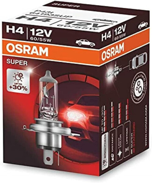 OSRAM 64193SUP Super H4 Car Lamp, 12 V, 60/55 W