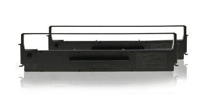 Epson SIDM Black Ribbon Cartridge for LQ-300/+/+II/570/+/580/8xx - Dualpack (C13S015613) - LQ-300/+/+II/570/+/580/8XX - Black - 2500000 characters - Black - China - Epson