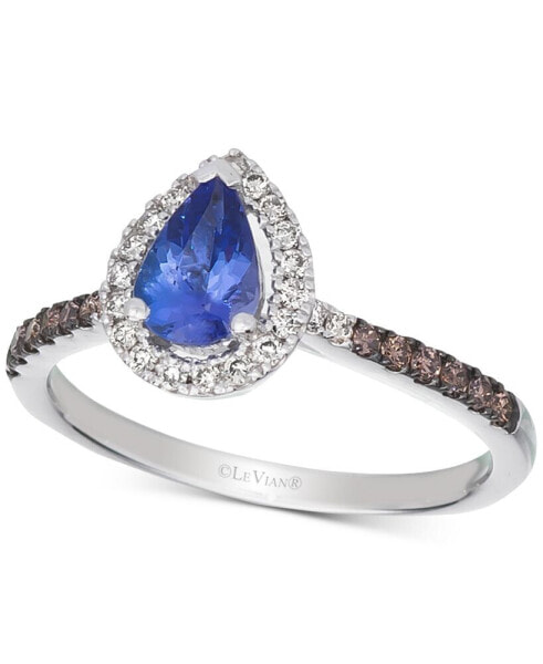 Blueberry Tanzanite (1/2 ct. t.w.) & Diamond (1/3 ct. t.w.) Ring in 14k White Gold