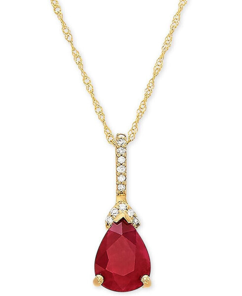 Ruby (1-1/3 ct. t.w.) & Diamond Accent 18" Pendant Necklace in 14k Gold