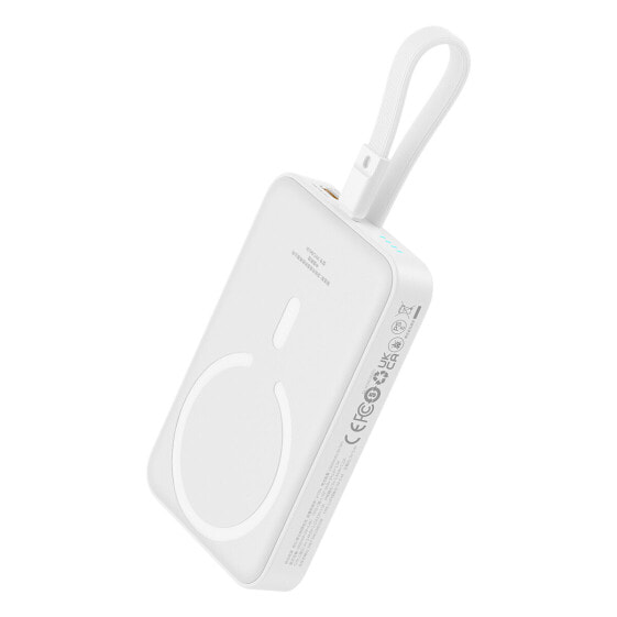 Powerbank с MagSafe 10000mAh 20W с кабелем Lightning для iPhone 0.3м белый Mini Baseus