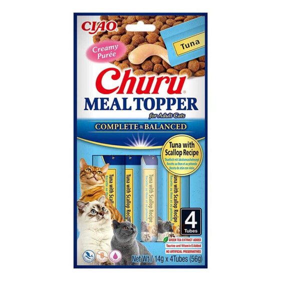 INABA Churu Meal Topper Tuna with scallop 4 x 14g cat treat