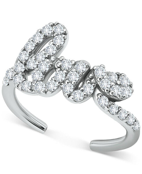 Cubic Zirconia Love Script Toe Ring, Created for Macy's