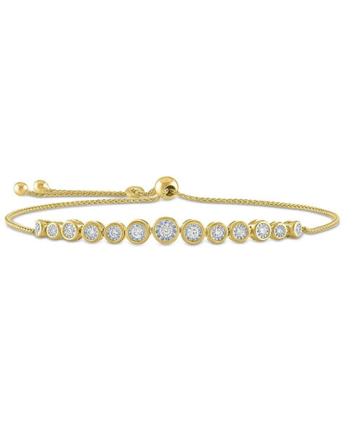 Lab-Created Diamond Graduated Bolo Bracelet (1/5 ct. t.w.) in 14k Gold-Plated Sterling Silver