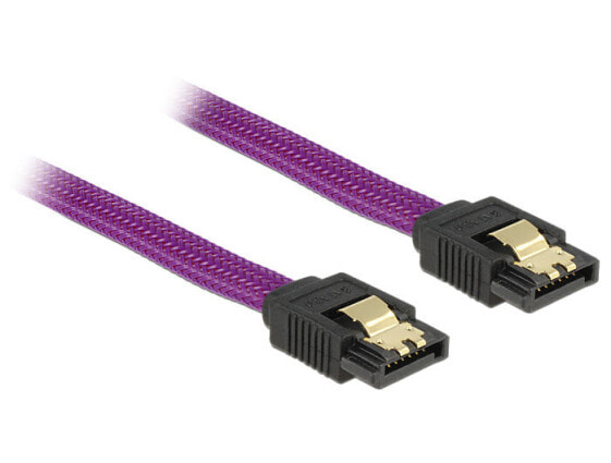 Delock 83690 - 0.3 m - SATA III - Male/Male - Purple - Straight - Straight