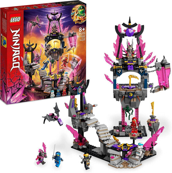 LEGO 71771 Ninjago The Temple of the Crystal King, Ninja Playset from the Return Series (Crystalized) with Mini Figures Cole, Zane, Kai and Jay, Action Toy for Children from 8 Years