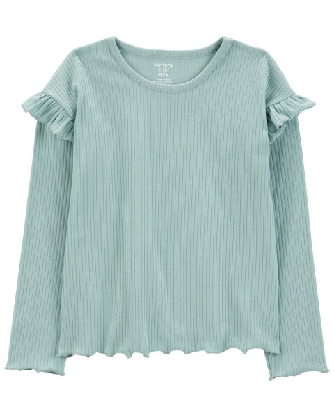 Kid Long-Sleeve Ribbed Top 6-6X