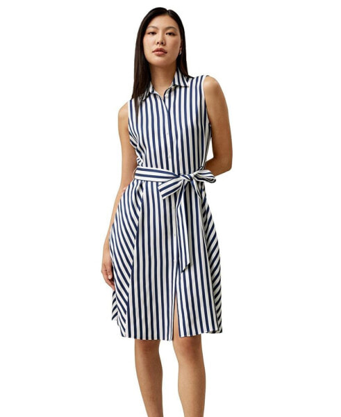 Women's Silk Striped Sleeveless Dress for Women