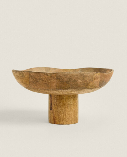 Mango wood serving dish with stand