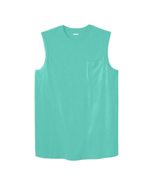 Big & Tall Shrink-Less Longer-Length Lightweight Muscle Pocket Tee