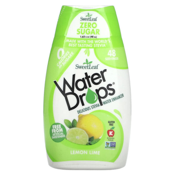 SweetLeaf, Water Drops, Delicious Stevia Water Enhancer, Lemon Lime, 1.62 fl oz (48 ml)