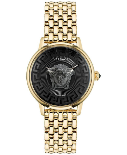 Women's Swiss Medusa Alchemy Gold Ion Plated Bracelet Watch 38mm