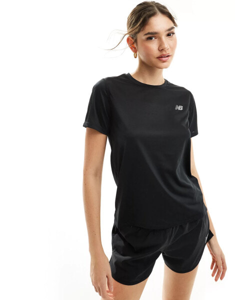 New Balance – Funktions-T-Shirt in Schwarz