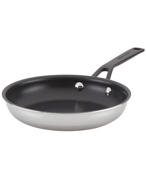 5-Ply Clad Stainless Steel Nonstick Induction Frying Pan, 8.25", Polished Stainless Steel