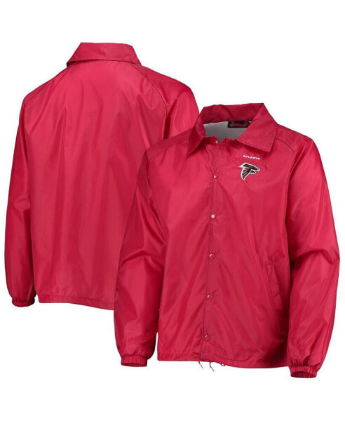 Men's Red Atlanta Falcons Coaches Classic Raglan Full-Snap Windbreaker Jacket