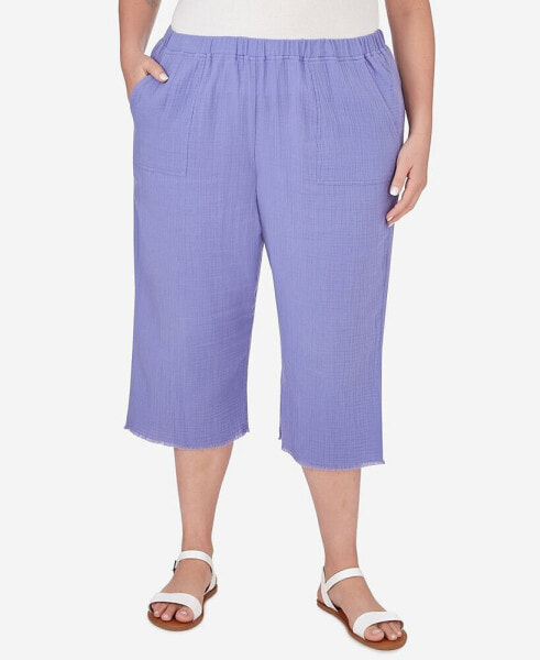 Plus Size Summer Breeze Double Gauze Capri Pants