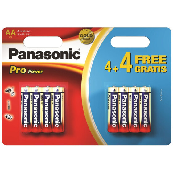 Panasonic Pro Power AA 4+4 - Single-use battery - AA - Alkaline - 1.5 V - 8 pc(s) - Black,Gold,Red