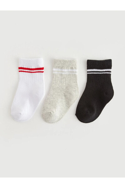 Çizgili Erkek Bebek Soket Çorap 3'lü
