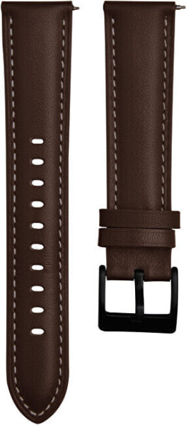 Leather strap with stitching - Brown