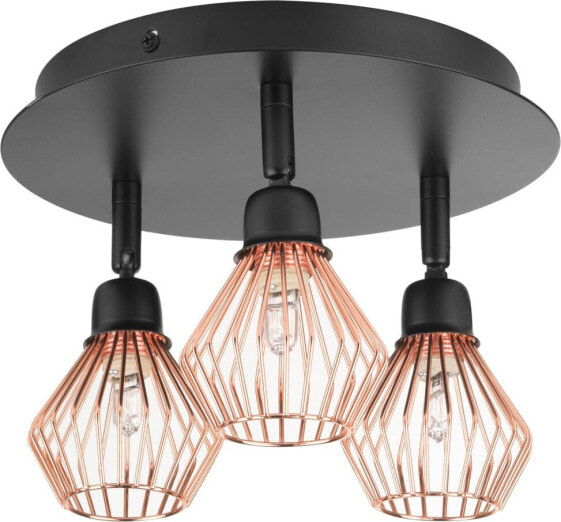 Lampa sufitowa Shumee Lampa sufitowa 3-punktowa metalowa miedziana VOLGA