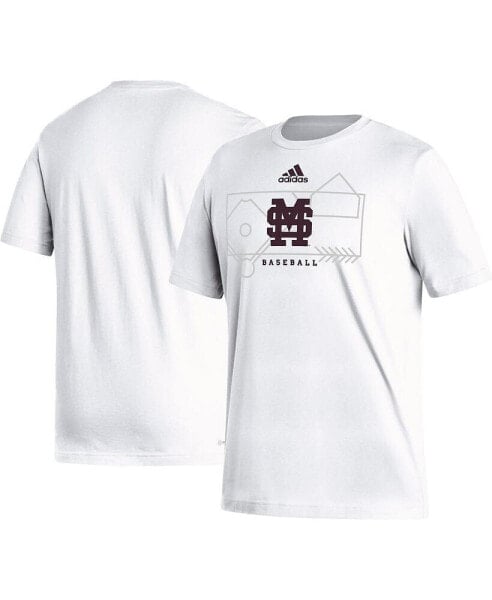 Men's White Mississippi State Bulldogs Locker Lines Baseball Fresh T-shirt