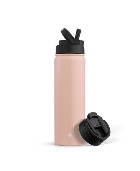 Water Bottle with Flip Lid, Sport Straw Lid, 22 oz