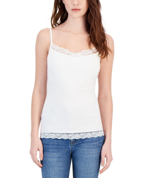 Women's Lace-Trim Shelf-Bra Tank Top, Created for Macy's