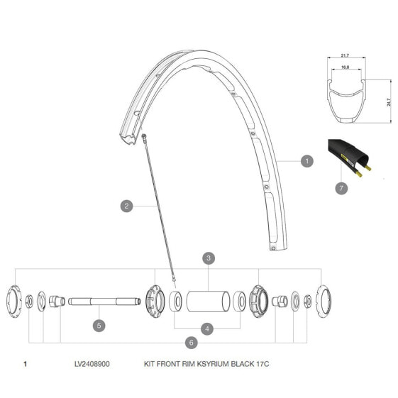 MAVIC Ksyrium 17C Front Rim kit