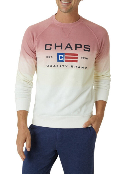 Chaps Sweatshirt Men's XL Sand Ombre Super Soft Terry Crew Neck Raglan Sleeve