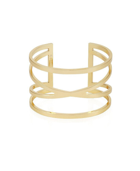 Gold-Tone Twisted Double Cuff Bracelet