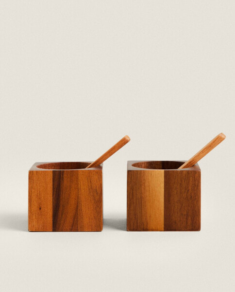 Wooden salt and pepper shaker set