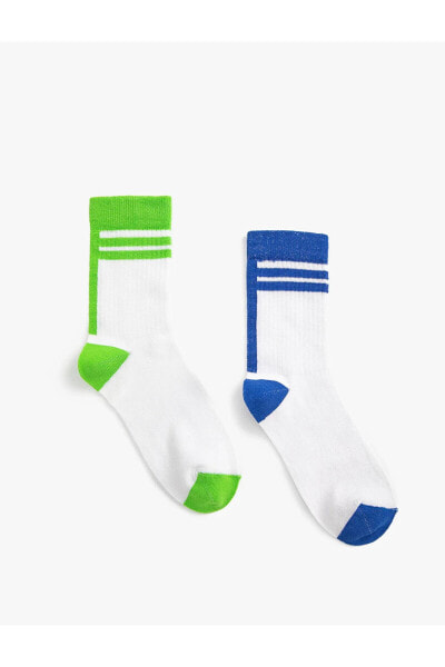 2'li Soket Çorap Paketi Çizgili