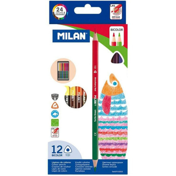 MILAN Box 12 Color Pens 2 Triangular Tips