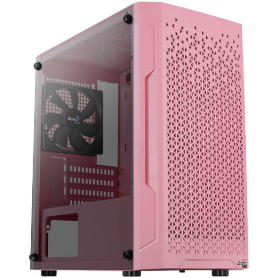 Aerocool Trinity Mini-Tower V1, Tempered Glass - pink