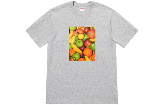 Supreme SS19 Fruit Tee Heather Grey 印花短袖T恤 男女同款 灰色 送礼推荐 / Футболка Supreme SS19 Fruit Tee Heather Grey T SUP-SS19-044