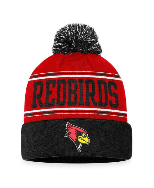 Men's Red Illinois State Redbirds Draft Cuffed Knit Hat with Pom