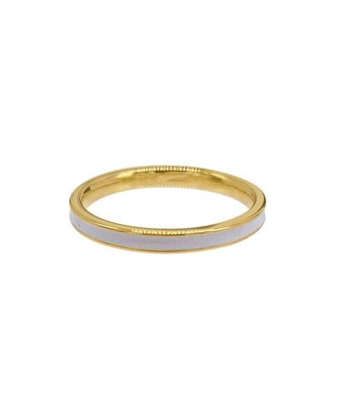 White Enamel Band Ring