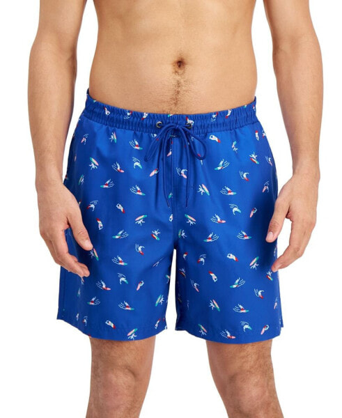 Men's Surfer Party Printed Quick-Dry 7" Swim Trunks, Created for Macy's