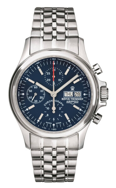 Revue Thommen Herren Armbanduhr Automatic Airspeed Heritage Chronograph 43 mm Armband Edelstahl 17081.6135