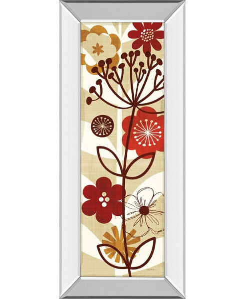 Floral Pop Panel Il by Mo Mullan Mirror Framed Print Wall Art - 18" x 42"