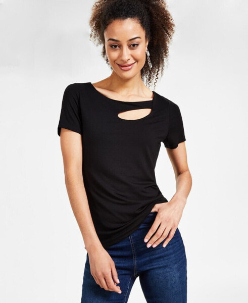 Women's Asymmetrical Cutout T-Shirt, Created for Macy's