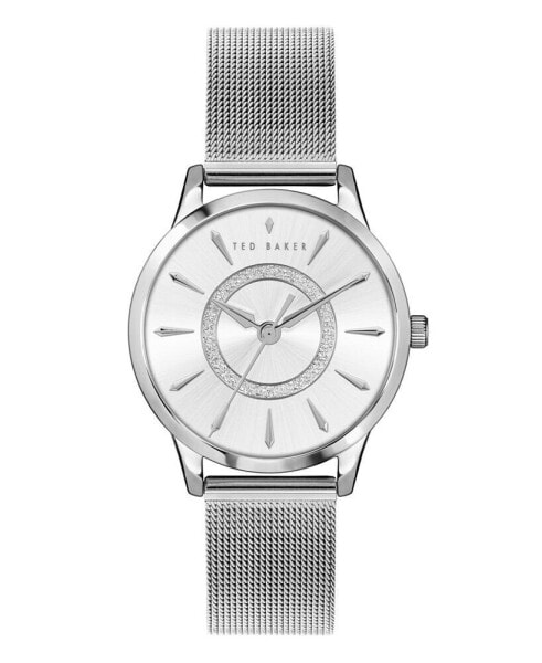Часы и аксессуары Ted Baker London женские наручные Fitzrovia Charm сетчатый браслет серебристого оттенка 34 мм